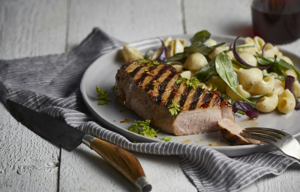 Veal Strip Loin Steak with Spinach Pasta Trusted Veal from