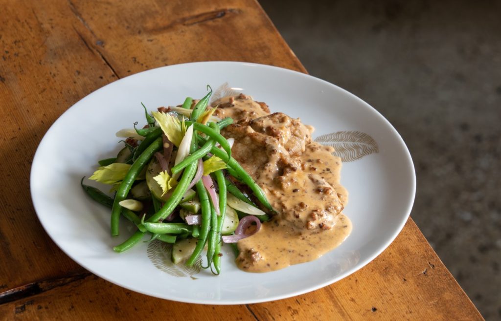 Veal Strip Loin With Creamy Iberian XO Sauce and Dill Haricot Vert